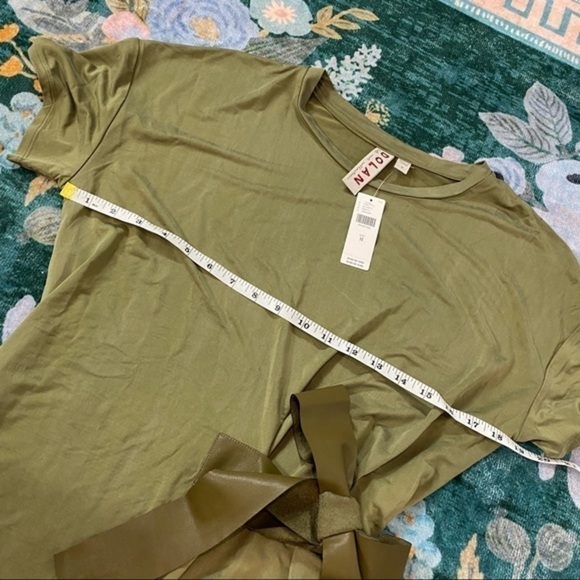 Anthropologie Dolan Collection Belted Mini Shirt Dress Olive Dress Relaxed M - Picture 11 of 13